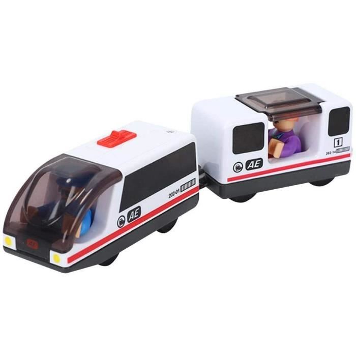 Jouet De Train Électrique Jouet Magnétique De Train Électrique Jouet De Rail Compatible avec La Piste en Bois blanc