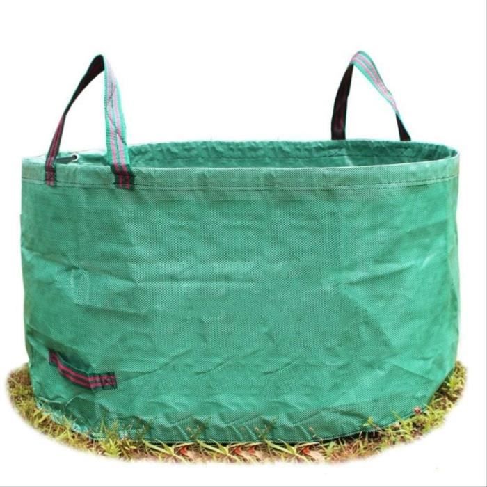 Sac à déchets de jardin 2 x 500 litres, sac de jardin stable, autonome, 4 poignées