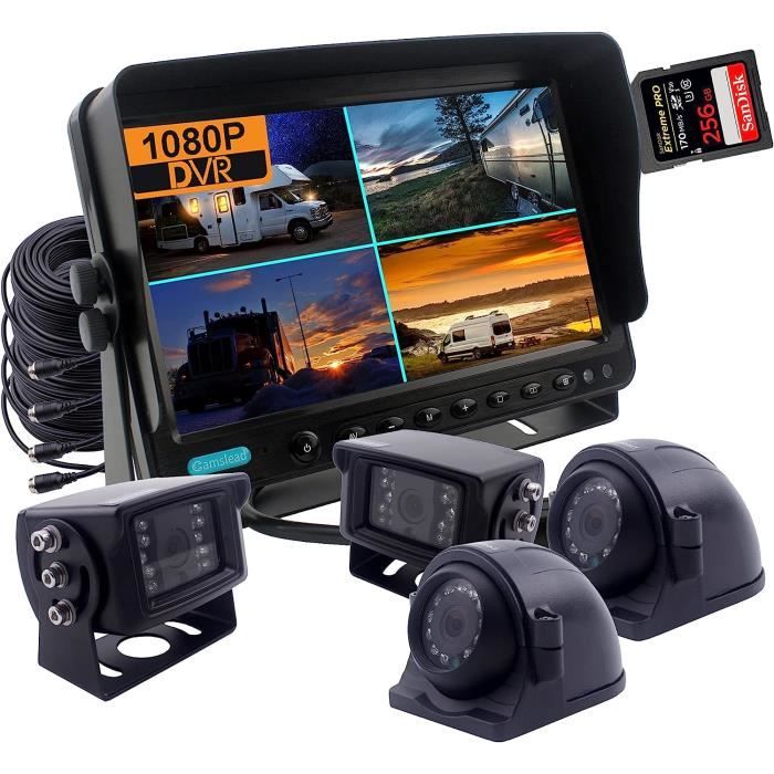 CAMÉRA DE RECUL Avec écran Moniteur LCD 7 Pouces & 2 Caméra Avant Et