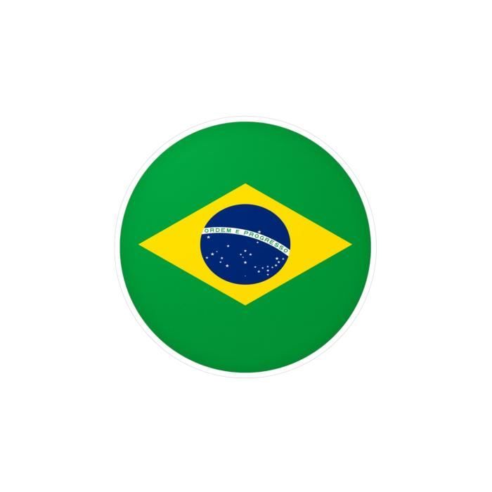 Autocollant rond Drapeau du Brésil 3.0x4.5cm en 1000 pièces