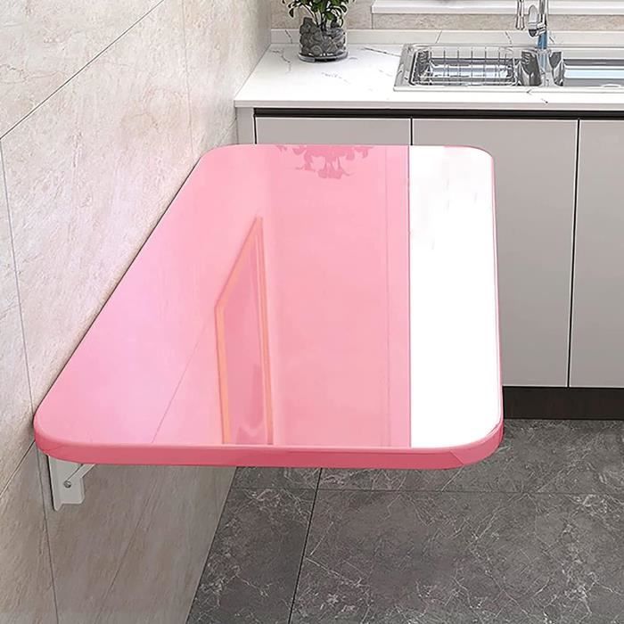 HUOLE Table Murale Rabattable Pliante 60x30cm - Bureau Flottant Espace Petit Noir