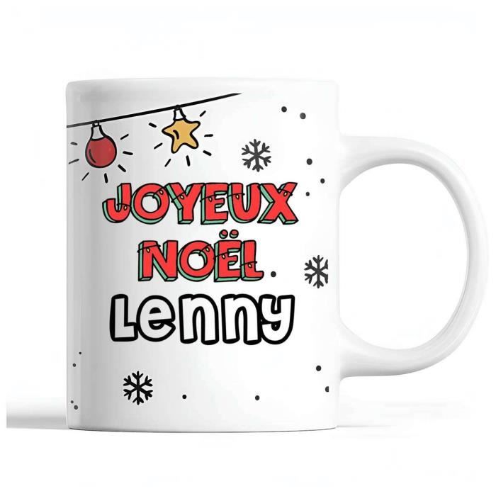 Tasse Noël Lenny | Mug Homme Prénom Idée Cadeau Secret Santa