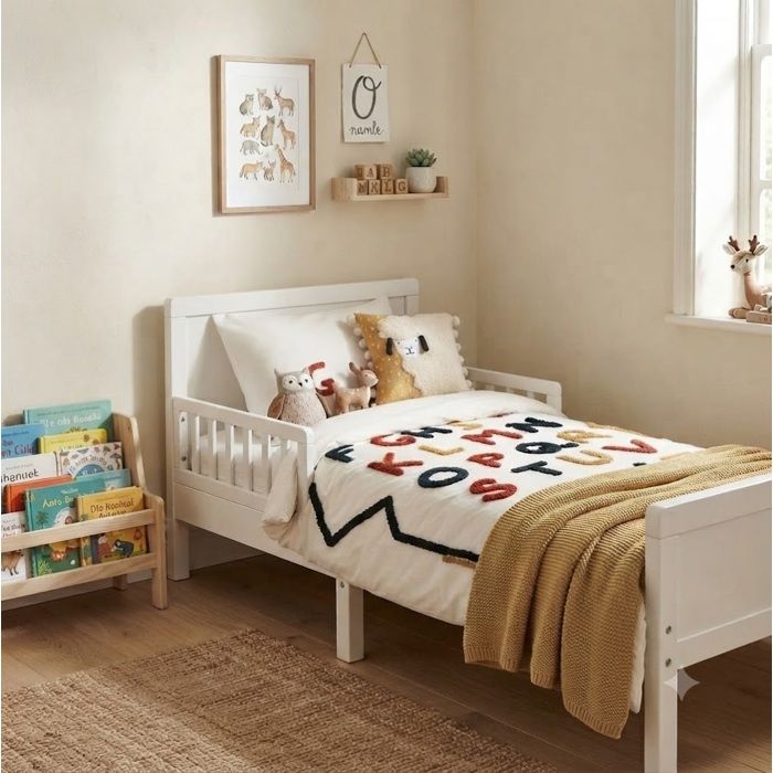 Parure de lit 140 x 200 cm Alphabet blanc