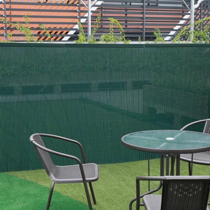 Canisse PVC vert brise vue attaches-câble lavable terrasse jardin balcon clôture 