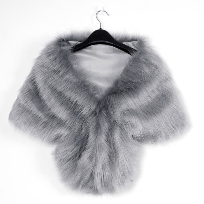 Mode Elegant Mariee Mariage Fausse Fourrure Longue Chale Etole Wrap Shrug Echarpe 641 Gris Achat Vente Echarpe Foulard 2009387837245 Cdiscount