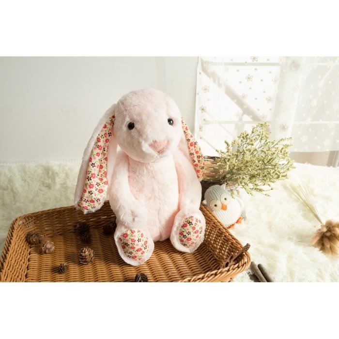 30cm Longues Oreilles Poupees De Lapin Jouets En Peluche Poupees En Peluche De Haute Qualite Pour Apaiser Le Bon Anniversaire De L E Cdiscount Jeux Jouets