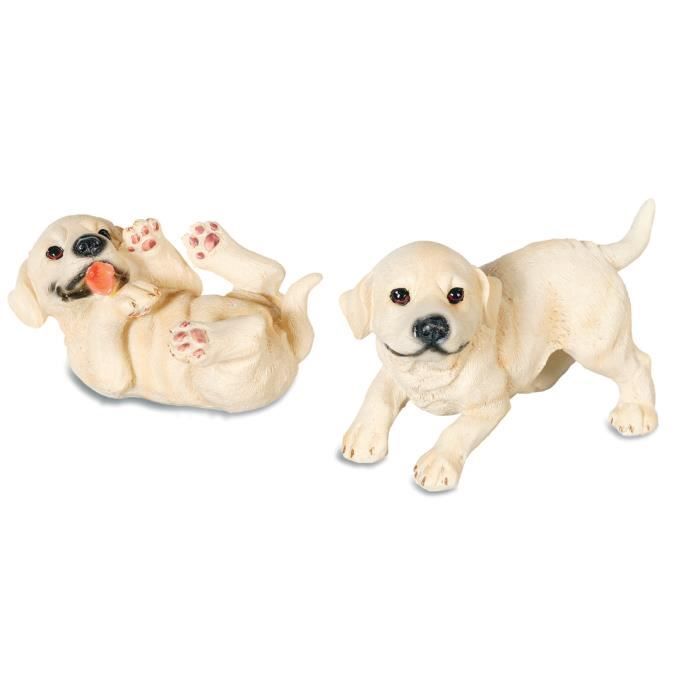 Lot De 2 Figurine Statuette Chien Bebe Labrador Chiot Cdiscount Maison