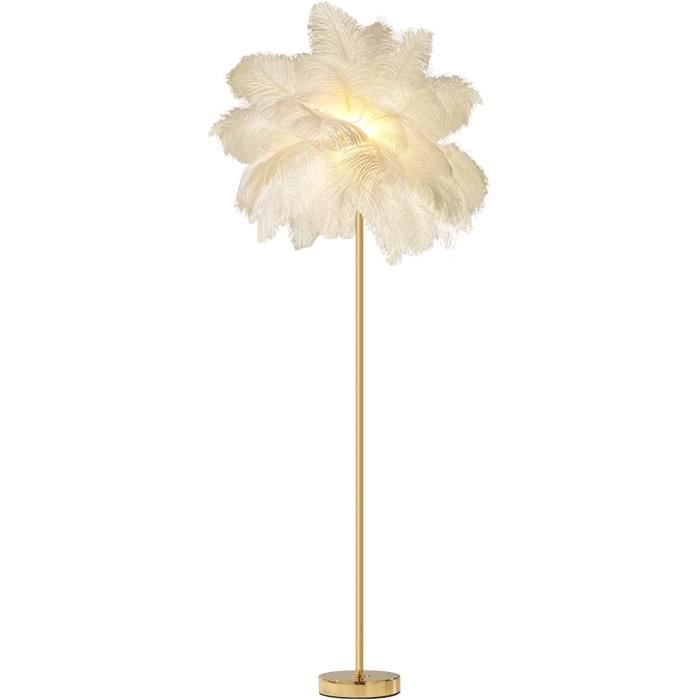 Lampadaires en plumes d'autruche pour salon, lampe sur pied moderne simple,  lampes de chevet décoratives pour la maison, lumière d'ambiance romantique