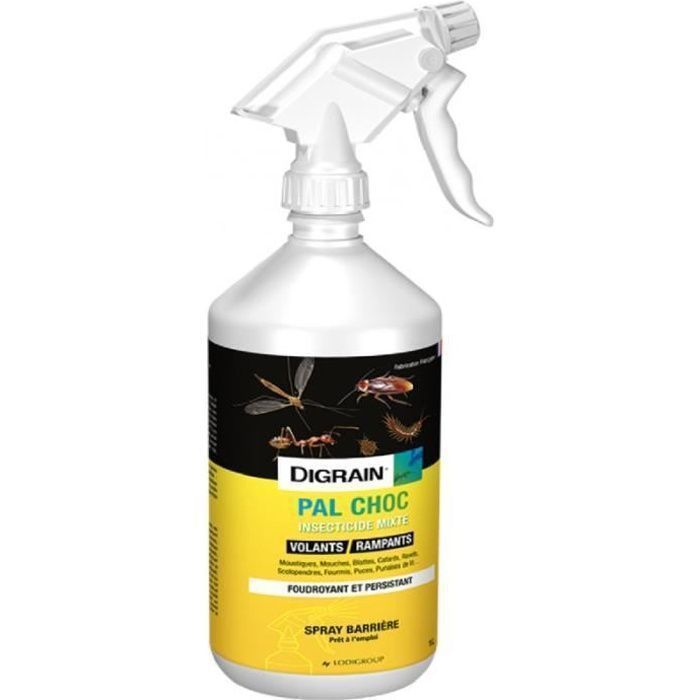 Cartons de 12 flacons de laque choc (pal choc) Anti cafards - Anti blattes 500ml - , Vente Produits punaise de lit, cafards et morts aux rats