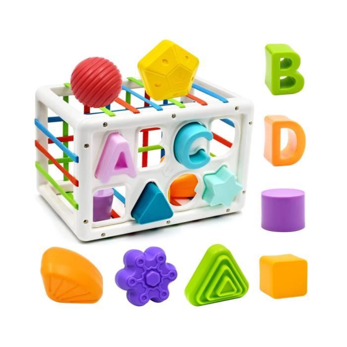 Jouets sensoriels pour bébés de 6 à 18 mois, jouets de tri de cube