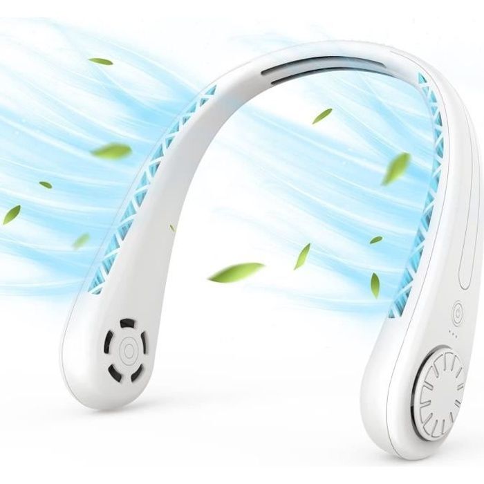 Ventilateur Portable de cou - - Sans Lame - Blanc