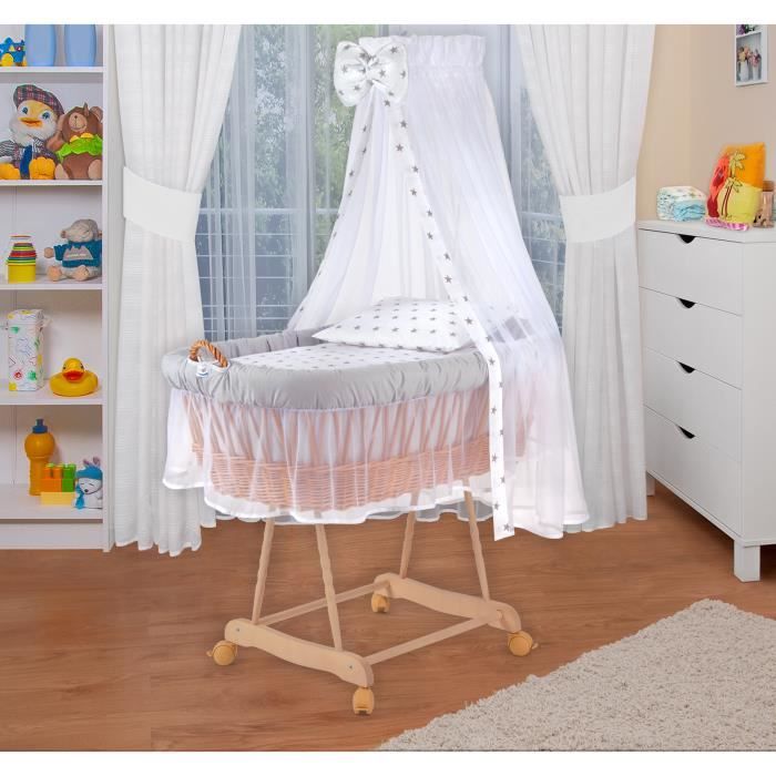 Waldin Landau Berceau Bebe Complet Gris Etoile