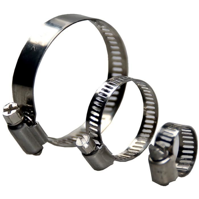 On1shelf Lot De 5 Colliers De Serrage En Acier Inoxydable - Mini Taille - Pour Tuyaux Carburant - Argent