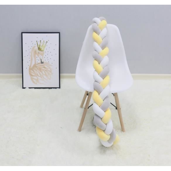 3m Tour De Lit Bebe Coussin Serpent Coussin Tresse Pare Chocs Velours Tour De Canape Souple Blanc Gris Jaune Cdiscount Puericulture Eveil Bebe