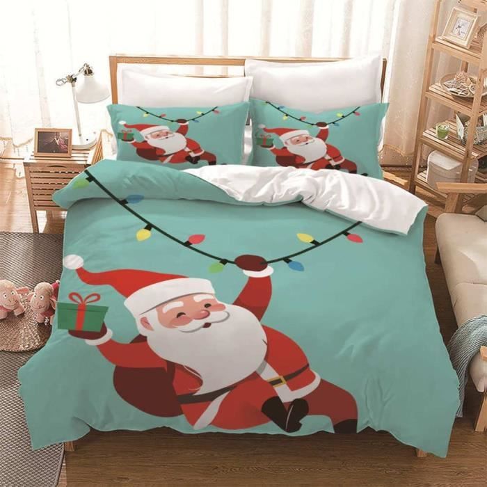 Housse De Couette 260x240 Cadeau De Noël Parure De Lit 2 Personnes Père