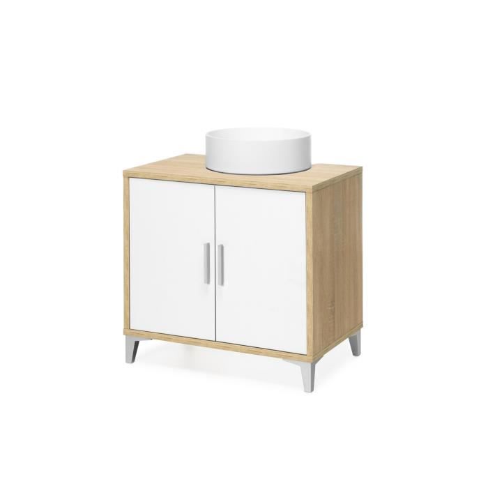 meuble sous vasque gala 8915 - gala - chêne blanc - beige - meuble de salle de bain
