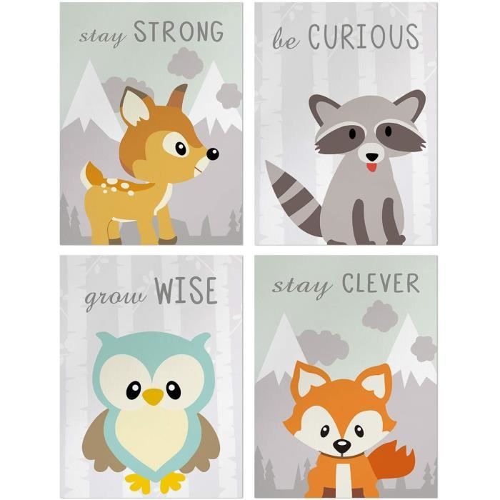 Posters Decoratifs Pour Chambre D Enfant Affiche Animaux Chambre Bebe Murale Deco Pour Fille Garcon Chambre Citation Inspirante De Achat Vente Objet Decoration Murale Cdiscount