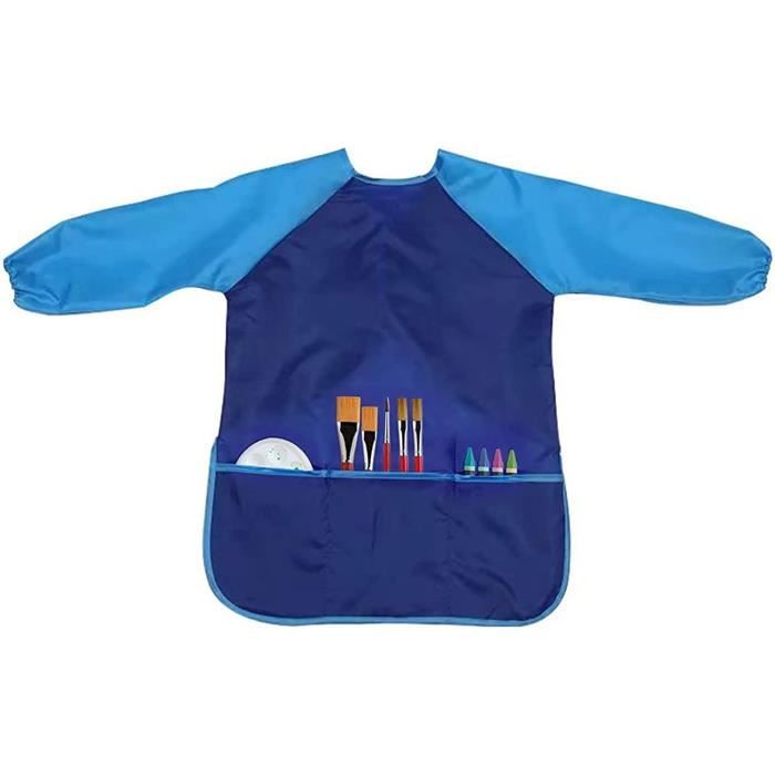 HSLXBY – Tablier Peinture Enfant Imperméable En Nylon – Blouse De Protection 8-10 Ans – Lavable, Léger, Avec Poche – Idéal Peinture, Pâtisserie, Bricolage