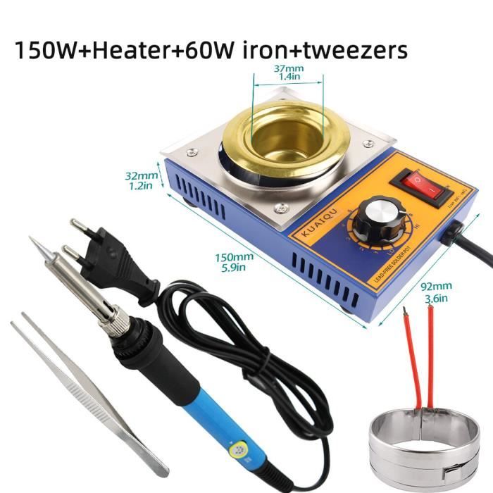 Pot à Souder 220V 100mm - 250W Ou 300W - Température Réglable 200-580°C - Idéal Pour Dessoudage & Soudure