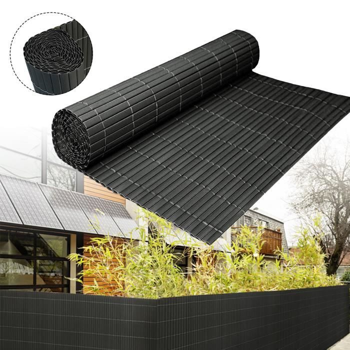 Brise-vue en PVC - AUFUN - AUFUN - 90 x 500 cm - Anthracite - Haute résistance UV