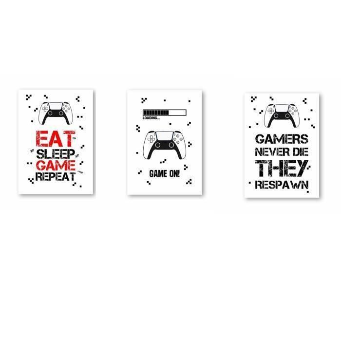 Tableau Gamer Sur Toile 30x50 Cm X2 - Décor Mural Gaming, Jeux Vidéo - Pour Chambre, Bureau - Sans Cadre - Impression Couleur Vive - 9