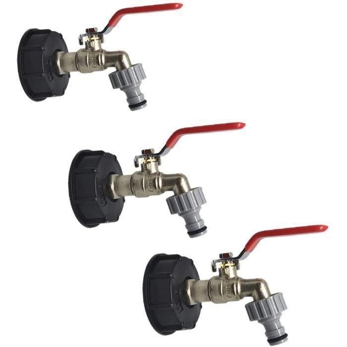 Robinet Double Laiton 3/4 Pour Jardin - Résistant Au Gel, Avec Adaptateurs Et Joints
