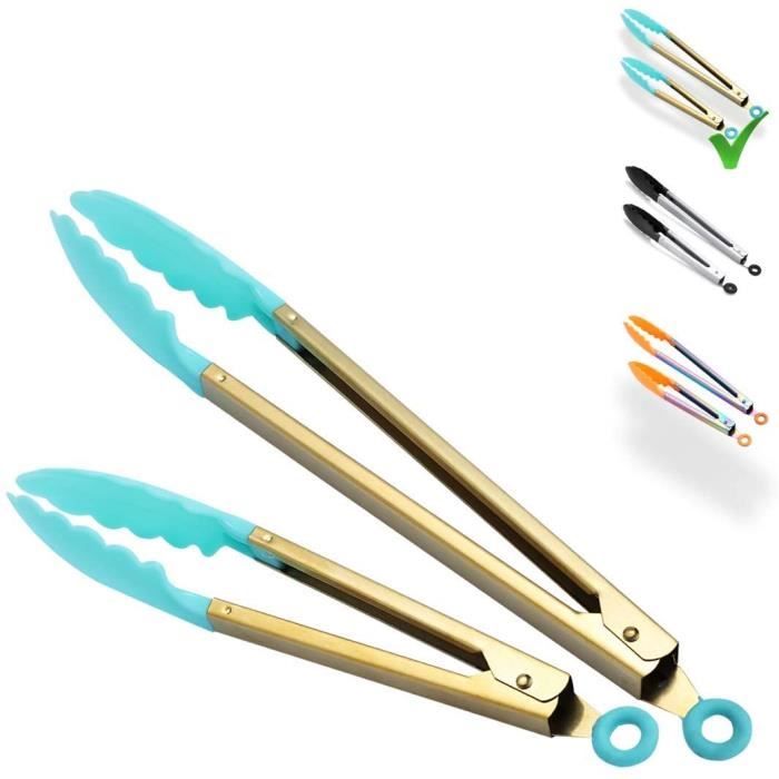 Lot De 2 Pinces De Cuisine En Inox 30cm - Pinces Multifonction Barbecue, Service Et Cuisson, Acier Inoxydable Robuste