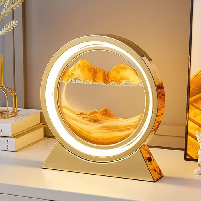 Lampe LED en forme de sablier 3D, 25,4 cm, lumière de nuit à sable
