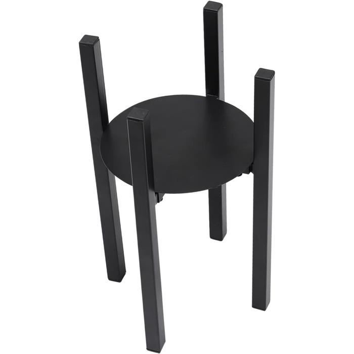 Support Pour Pot De Fleurs En Fer Forgé - Design Rond Noir Pour Intérieur Et Extérieur