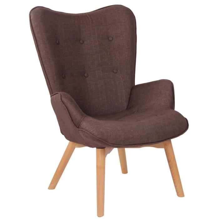 fauteuil lounge - clp - chaise lounge durham en tissu - dossier haut - boutons décoratifs - style scandinave