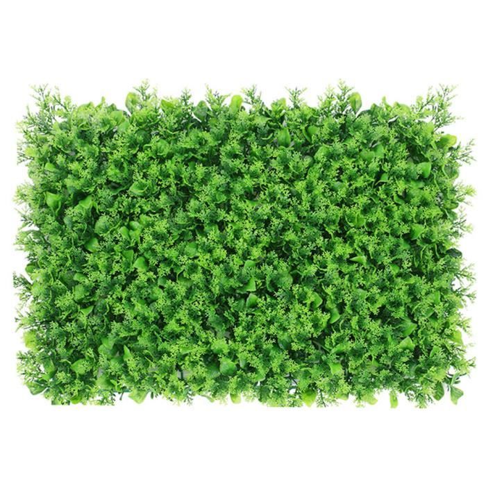 Panneau de haie artificielle Faux mur végétal Clôture faux lierre Pelouse artificielle Écran d'herbe Décoratif Toile Vert