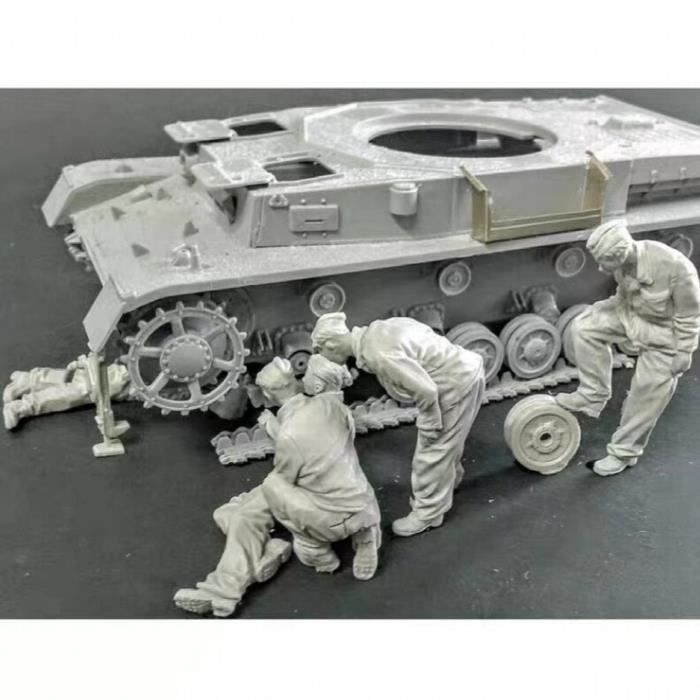 Kit De 4 Soldats Allemands WWII 1/35 En Résine - Non Peints, à Assembler, Pour Modélisme Et Dioramas - 6