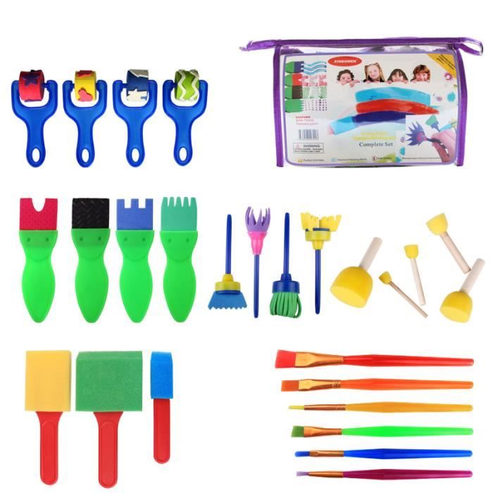 Ensemble de 30 Pinceaux en Éponge pour Enfants Ensemble de 30 Pinceaux en Éponge pour Enfants