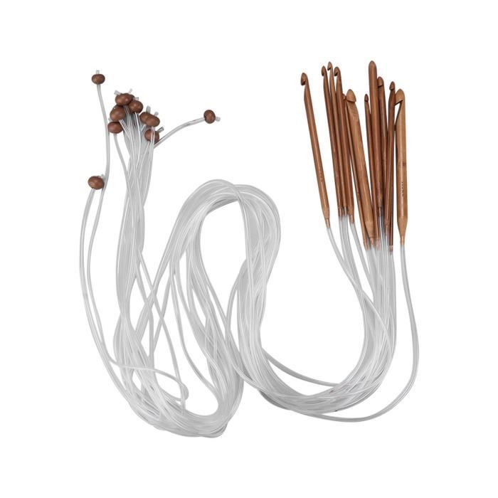 Set 23 Pièces Crochet Tunisien - Aiguilles 2-10mm En Bois Et Aluminium