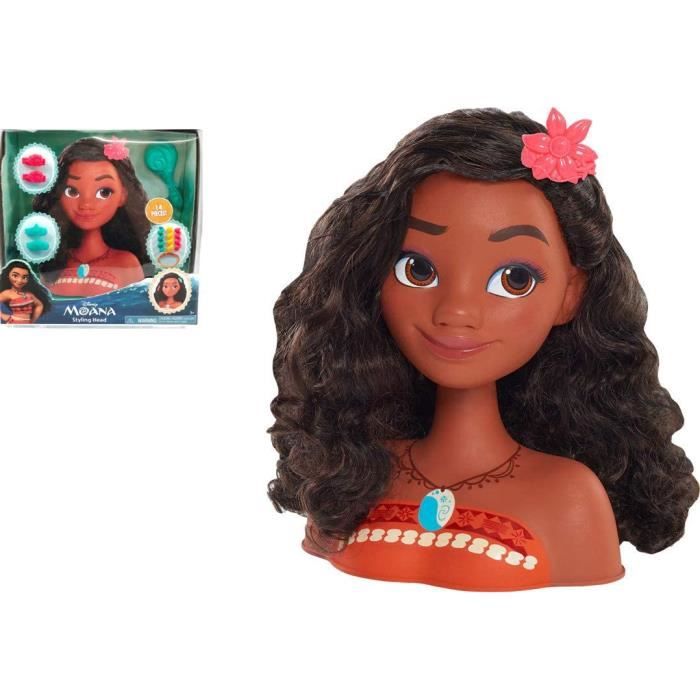 Tête à coiffer reine des neiges Anna + 14 accessoires, Poupée Frozen à