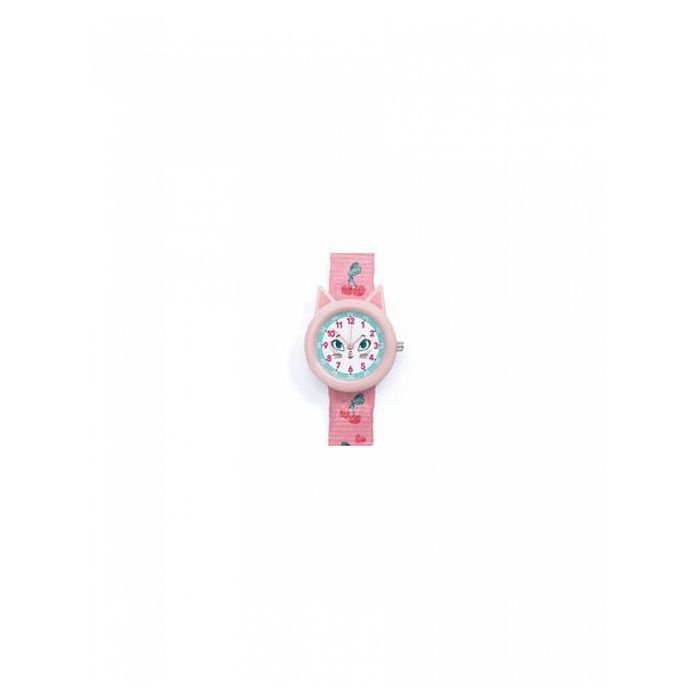 Montre chat pedagogique antichoc - DJECO - DD00424 - Rose - Dès 6 ans