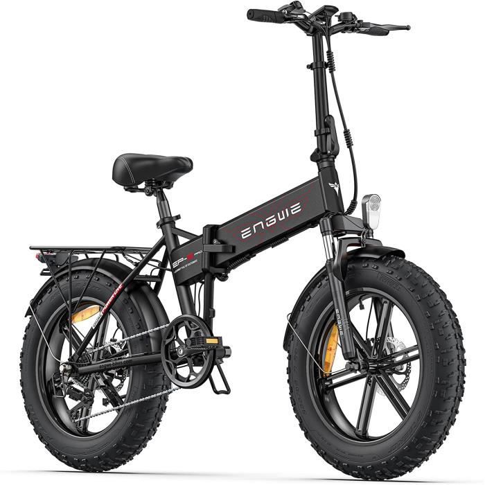 VTC electrique pliant adulte ENGWE EP-2 Pro Autonomie 120km fat bike 20 pouces pneu avec amortisseur avant Batterie 48V13AH Noir