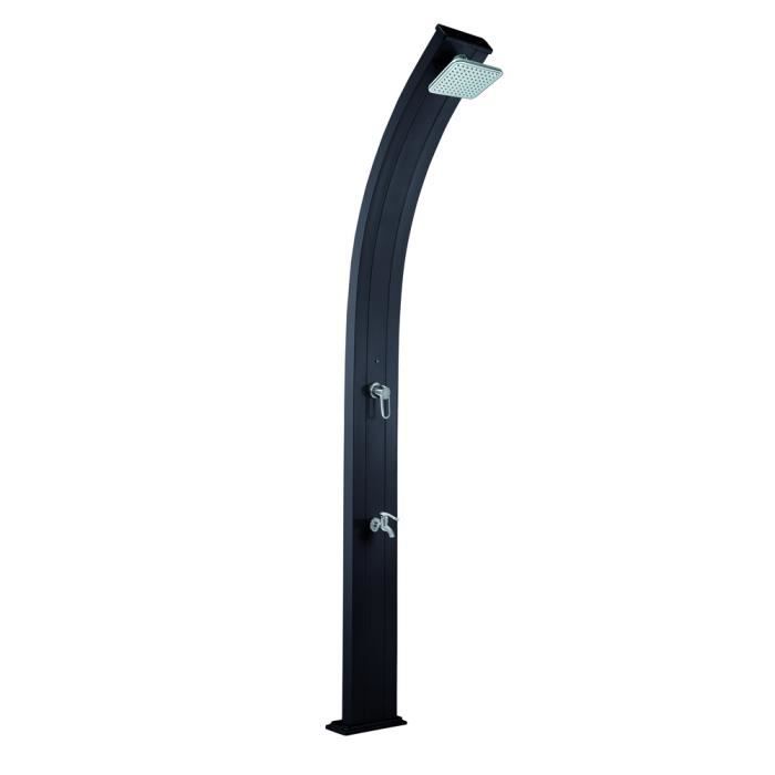Douche solaire aluminium Spring avec rince-pieds - Poolstar - Anthracite