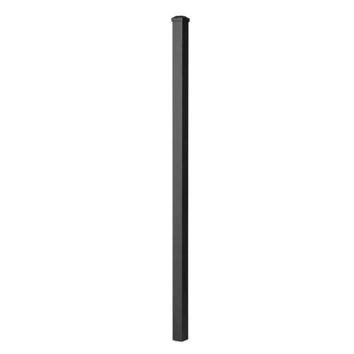 Poteau aluminium à sceller avec chapeau H 1.36 m Noir