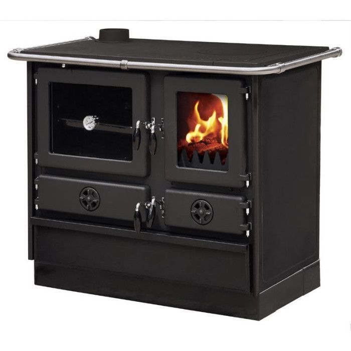 CUISINIERE A BOIS MAGNUM MBS EN FONTE   SORTIE COTE GAUCHE - Noir