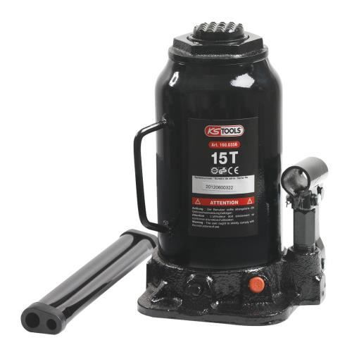 Cric bouteille hydraulique - KS TOOLS - 15T - Universel - Voiture - Capacité 15 Tonnes