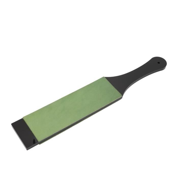 Strop En Cuir Pour Affûtage – Double Face Lisse/Rugueux – Manche En Bois – Pour Couteaux, Rasoirs, Outils De Coupe