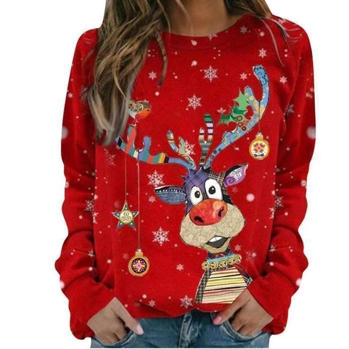 Pull De Noël 'Ugly' Drôle Pour Femme - Sweat Polaire Hiver Avec Motifs Festifs - Idéal Famille, Fêtes - 9
