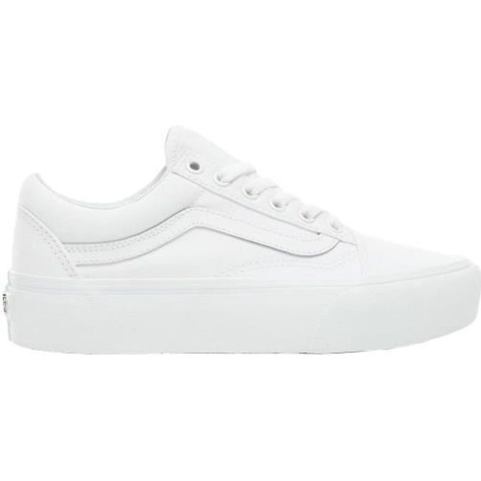 Basket Vans OLD SKOOL PLATFORM - ZZZOOLIGHT - Femme - Blanc - True white - Textile - Adulte - Lacets - Plateau