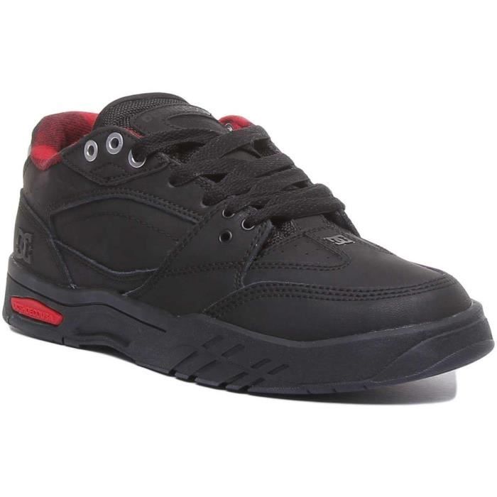 dc shoes maswell wnt chaussure de sport à lacets pour hommes avec logo noir/blanc au talon soudé