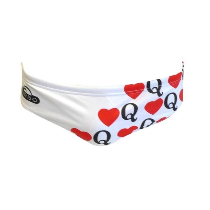 Maillot de bain - Turbo - Heart Queen - Imperméable - Blanc - Pour homme adulte