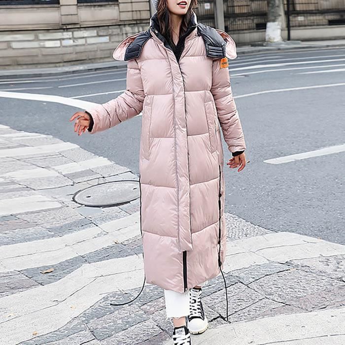 Femmes Long Manteau Rembourré Veste Femme Bordure en fourrure synthétique capuche épais hiver chaud haut Femmes Long Manteau Rembourré Veste Femme Bordure en fourrure synthétique capuche épais hiver chaud haut