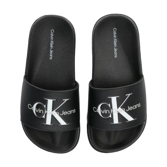 Claquettes enfant Calvin Klein Jeans Logo Print - noir/blanc - 31