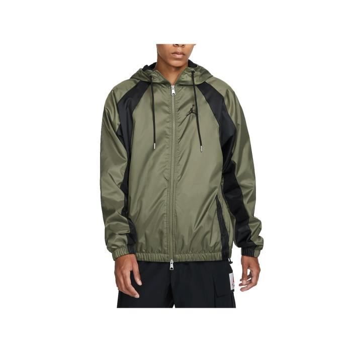 Veste coupe-vent Nike JORDAN Essentials - Homme - Vert Kaki - Imperméable - Manches longues - Multisport