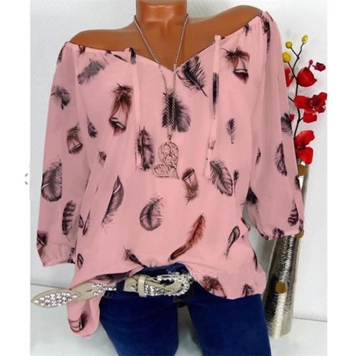 Chemisier Femme Coton Manches Longues - Imprimé Bohème Décontracté